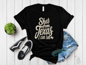 She's From Texas Rhinestone Tee, Crewneck and Hoodie