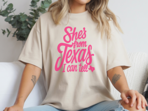 She's From Texas Rhinestone Tee, Crewneck and Hoodie