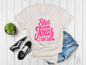 She's From Texas Rhinestone Tee, Crewneck and Hoodie