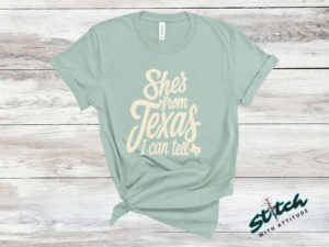 She's From Texas Rhinestone Tee, Crewneck and Hoodie