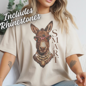 Smart A$$ Rhinestone Donkey Tee, Crewneck and Hoodie