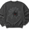 Spider-and-web-design-on-sweatshirt-mock-up Black Widow Rhinestone Spider Web Shirt, Crewneck and Hoodie