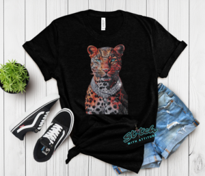 Tiger Vogue Rhinestone Leopard Tee, Crewneck and Hoodie