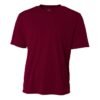 A4 N3142 DryFit short sleeve blank in maroon