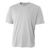 A4 N3142 DryFit short sleeve blank in silver