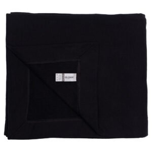 Gildan 18900 black heavy blend fleece stadium blanket for custom embroidery