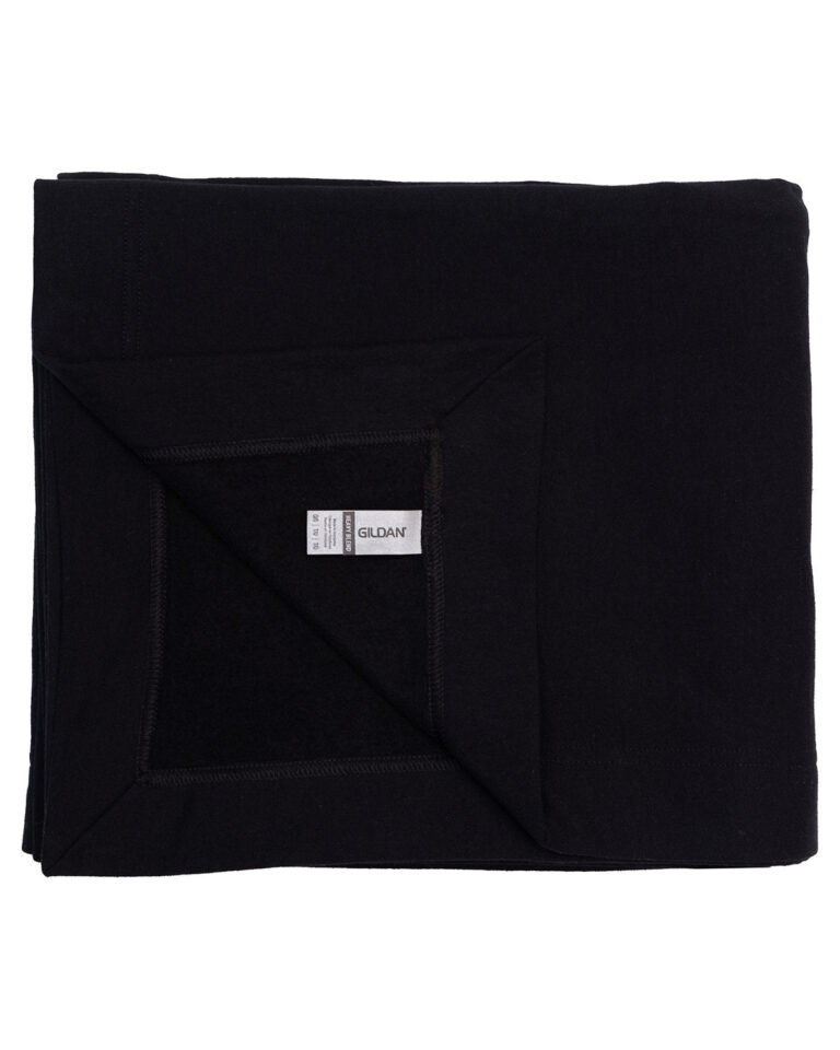 Gildan 18900 black heavy blend fleece stadium blanket for custom embroidery