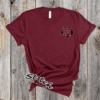 DaddyHack DH Texas Open chest logo on maroon Bella Canvas short sleeve