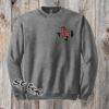 DaddyHack DH Texas Open chest logo on graphite Gildan crewneck sweatshirt