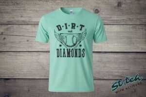 teal-no-rhinestones Dirt and Diamonds Rhinestone Baseball Tee, Crewneck and Hoodie