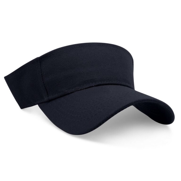 Black adjustable sun visor for custom embroidery