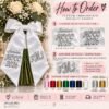 Custom Embroidered HOCO Bouquet Ribbon - Homecoming-Bouquet-Sash-4.jpg Homecoming bouquet sash in white satin, embroidered HOCO 2026 on one side and a monogram on the other.