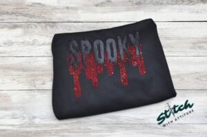 Spooky Drip Rhinestone Crewneck & Hoodie - Spooky-Drip-Hoodie-4.jpg Spooky Drip Rhinestone Crewneck & Hoodie - witch boots Halloween tee with rhinestone accents