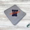Custom Stadium Blanket with Varsity Letter Applique and Embroidered Mascot Name