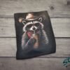 Cowboy Raccoon Rhinestone Tee - Cowboy-Raccoon-Rhinestone-Tee-02.jpg Cowboy Raccoon Rhinestone Tee. A raccoon in a cowboy hat, sunglasses and bandana, sipping from a leopard print cup. DTF print on black with rhinestones set by hand, standard or ext