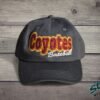 Double Glitter Mascot Dad Hat - Double-Glitter-Mascot-Dad-Hat-01.jpg Double Glitter Mascot Dad Hat. Your mascot name in two layers of glitter, one color outlining the other, with a script line underneath. Shown as Coyotes Baseball in gold and maroon