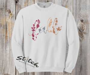 Fall Embroidered Leaf Crewneck - Fall-Embroidered-Leaf-Crewneck-02-white.png Fall Embroidered Leaf Crewneck. The word Fall embroidered in leaves and vines across the chest, in rust, gold, brown and burgundy thread. Black, white, sand or military green.